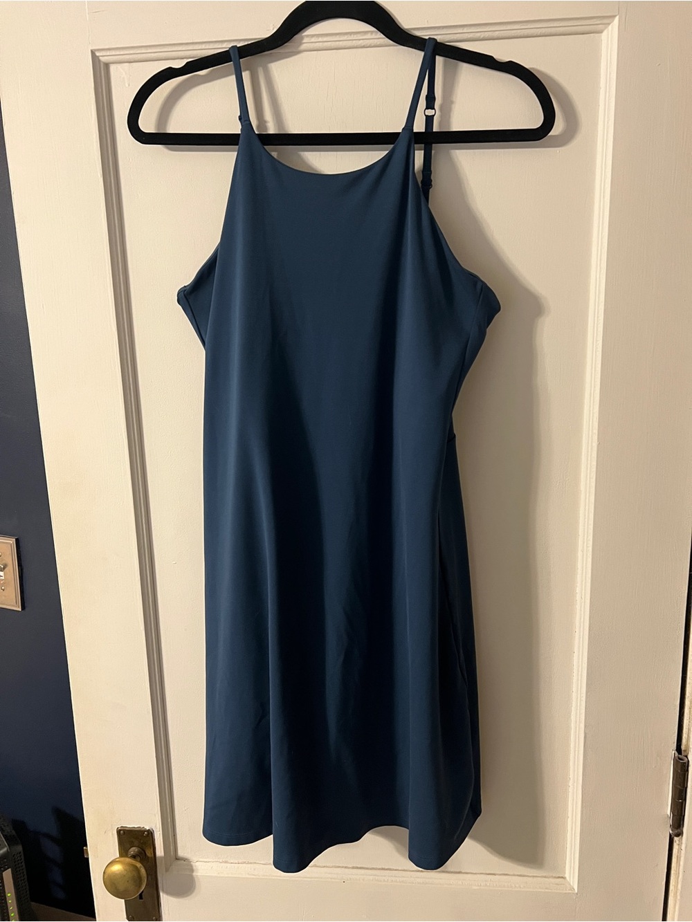girlfriend collective Navy Slip Mini Dress